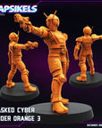 Masked Cyber Rider Orange - 3d Printed Miniature Sculpted by Papsikels Miniatures