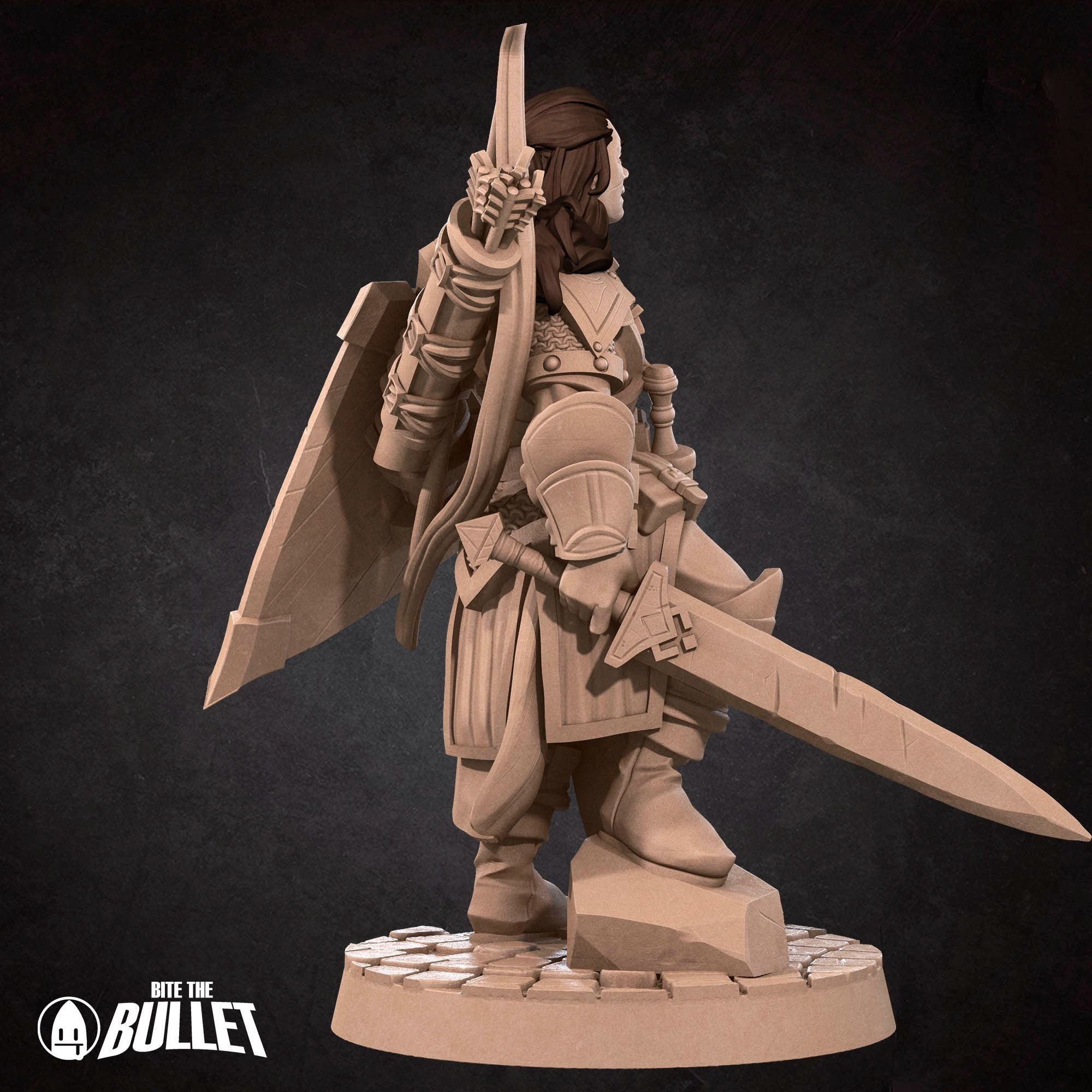 Human Fighter - Iconic Heroes - 3d Printed Miniature sculpted by Bite the Bullet