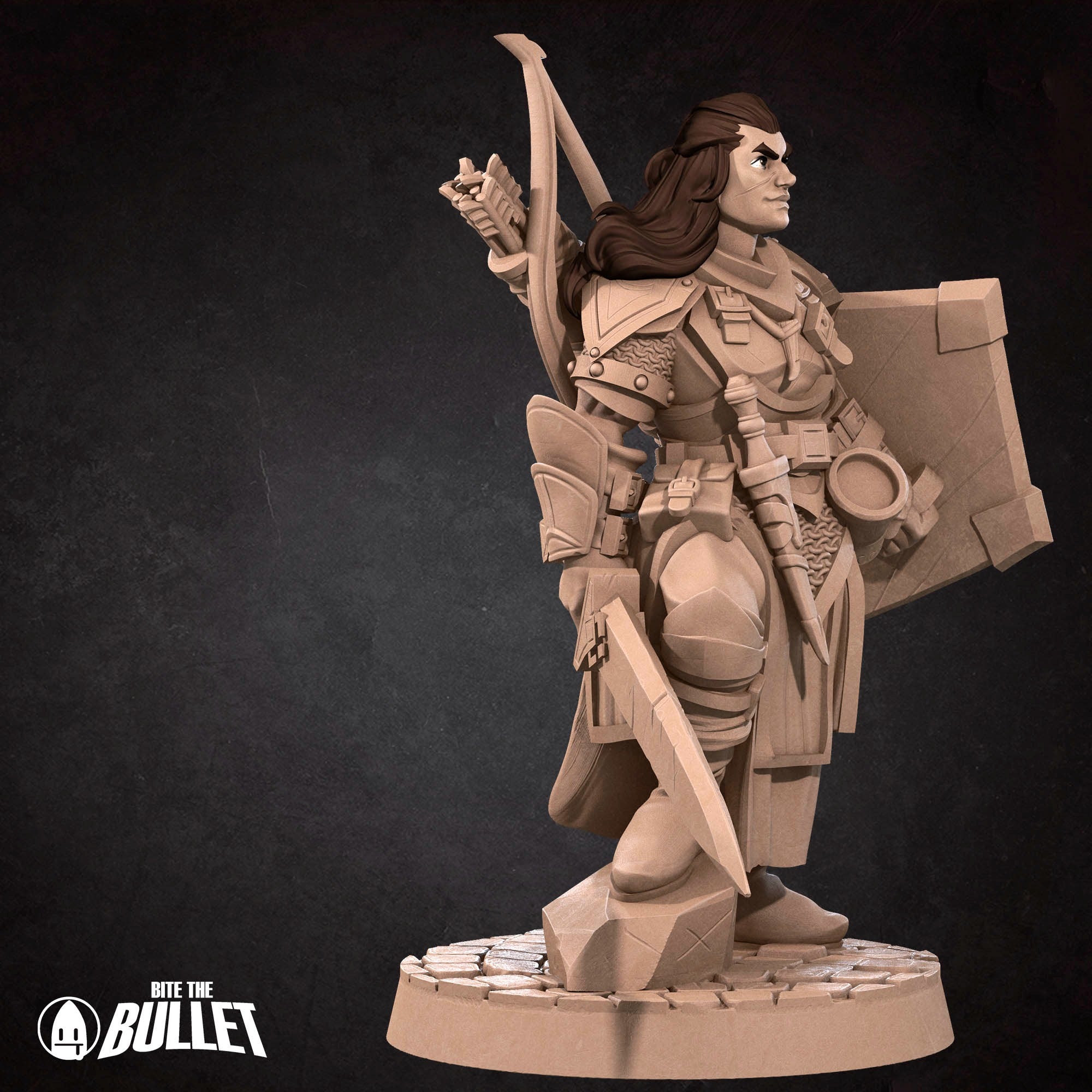 Human Fighter - Iconic Heroes - 3d Printed Miniature sculpted by Bite the Bullet