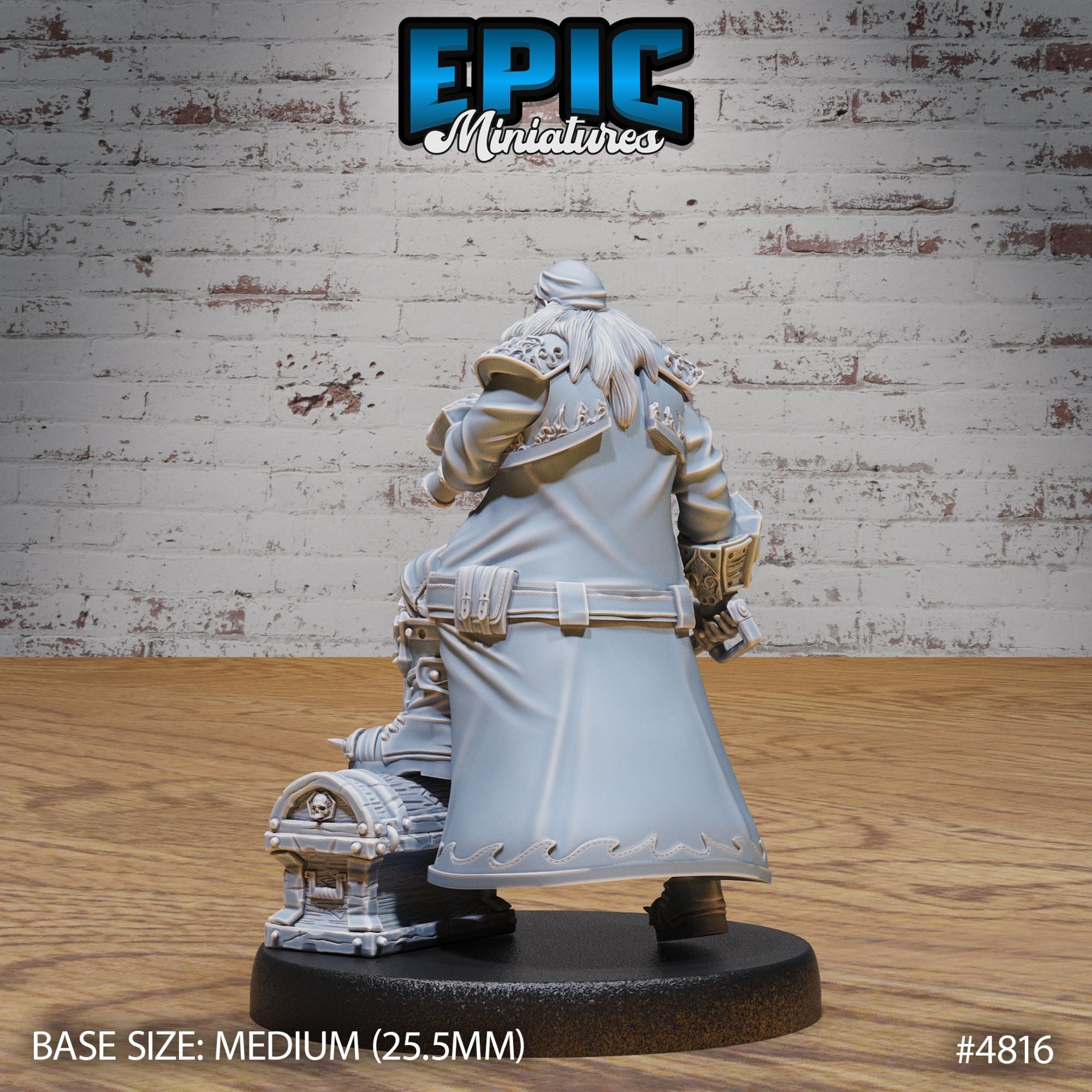 Pirate Captain Barbarossa - 3d Printed Miniature Sculpted by Epic Miniatures