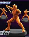 Masked Cyber Rider Blue - 3d Printed Miniature Sculpted by Papsikels Miniatures