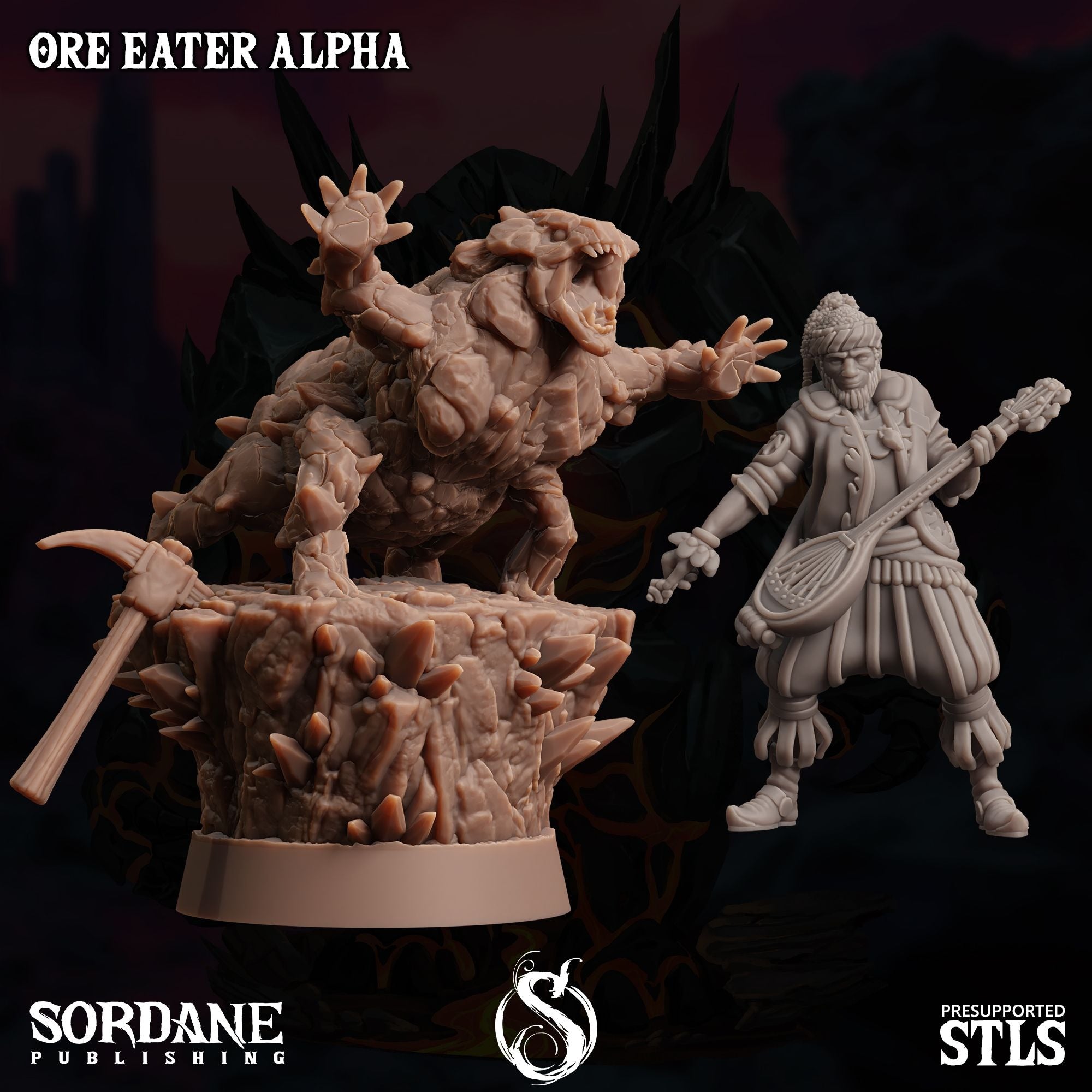 Alpha Ore Eater -  3d Printed Miniature Sculpted by Sordane Publishing