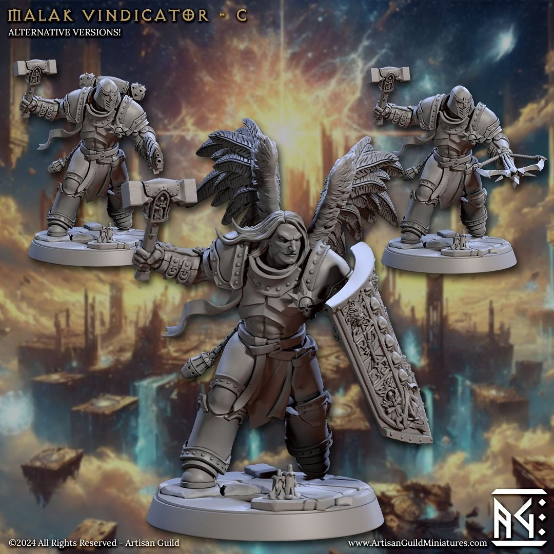 Malak Vindicator - Wrath of the Malakim - 3d Printed Miniature sculpted by Artisan Guild