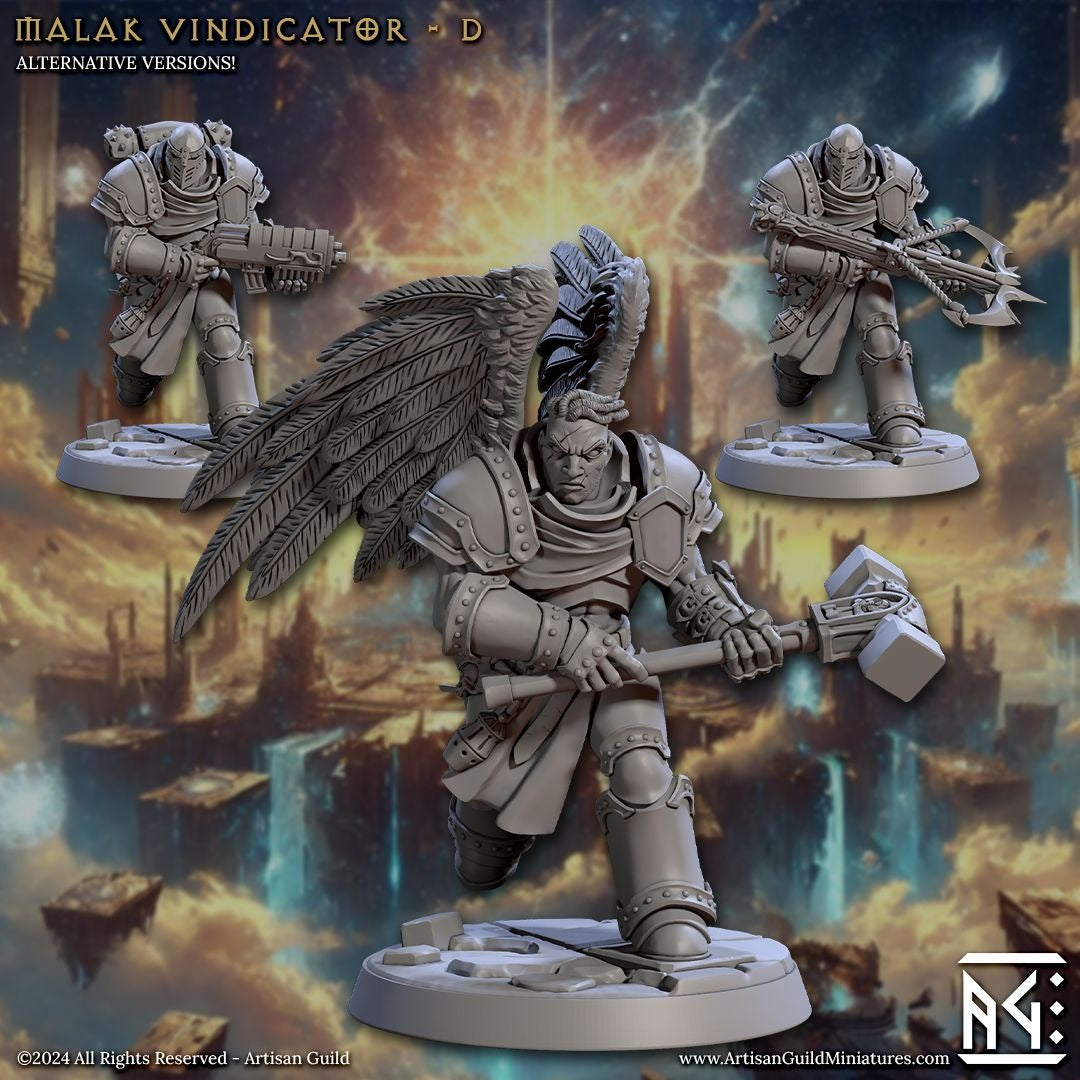 Malak Vindicator - Wrath of the Malakim - 3d Printed Miniature sculpted by Artisan Guild