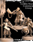 Goblin Warrior Command Group - Army of Darkness Greenskins - 3d Printed Miniature Sculpted by Monolith Arts