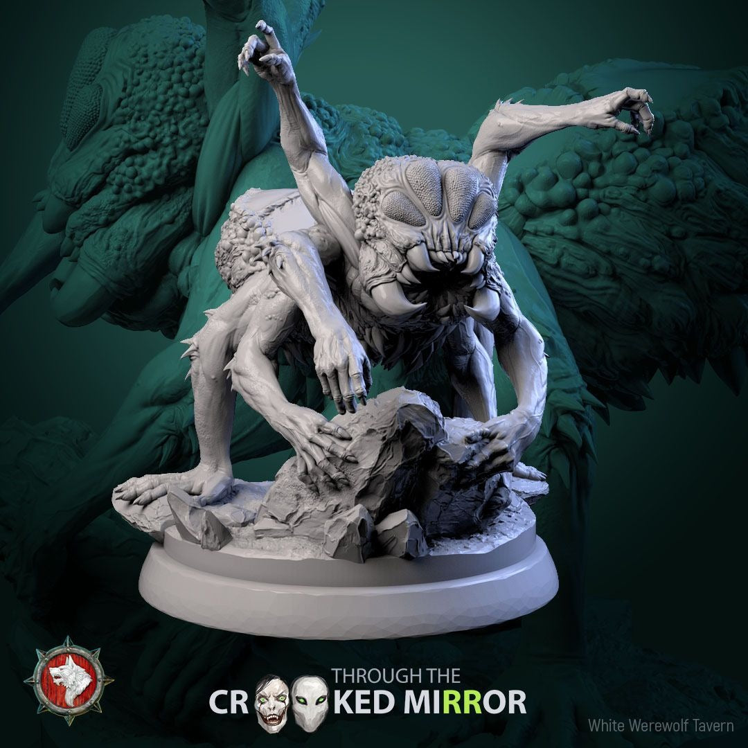 Skittering Shadows - Through the Crooked Mirror - 3d Printed Miniature Sculpted by White Werewolf Tavern
