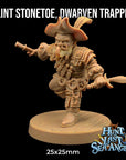 Flint Stonetoe, Dwarven Trapper - Hunt for the Last Sea Angel - 3d Printed Miniature Sculpted by Dragon Trappers Lodge