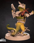 Lizardfolk Barbarian - Grove Haven - 3d Printed Miniature sculpted by Bite the Bullet