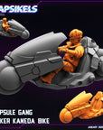Capsule Gang Bikers - 3d Printed Miniature Sculpted by Papsikels Miniatures