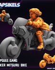 Capsule Gang Bikers - 3d Printed Miniature Sculpted by Papsikels Miniatures
