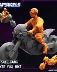Capsule Gang Bikers - 3d Printed Miniature Sculpted by Papsikels Miniatures