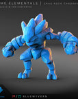 Crag Rock Thrower - Prime Elementals - 3d Printed Miniature Sculpted by Blue Wyvern