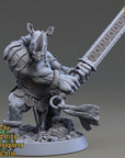 Crantor Straightedge - Fighting Philosophers of Corm (Rhinofolk) - 3d Printed Miniature sculpted by Daybreak Miniatures