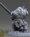 Crantor Straightedge - Fighting Philosophers of Corm (Rhinofolk) - 3d Printed Miniature sculpted by Daybreak Miniatures