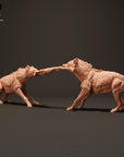 Spotted Hyenas Fighting Over Food - 3d Printed 1:24 Scale Miniature by Animal Den