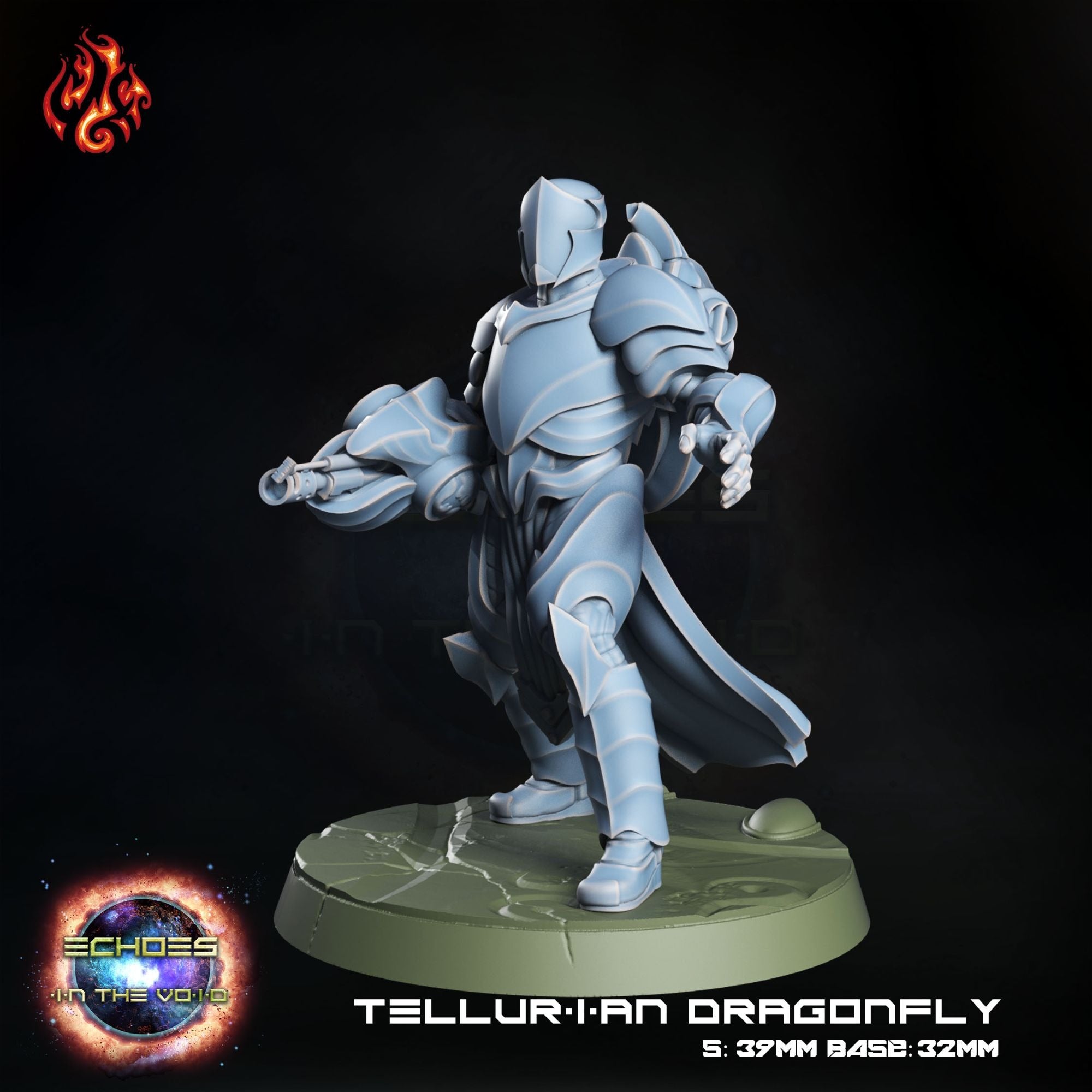 Tellurian Dragonfly- 3d Printed Miniature by Crippled God Foundry