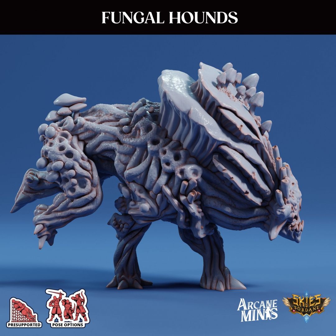 Fungal Hounds - 3d Printed Miniature by Arcane Minis