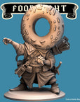 Donut Battle Mage - 3d Printed Miniature Sculpted by Quirky Unlimited