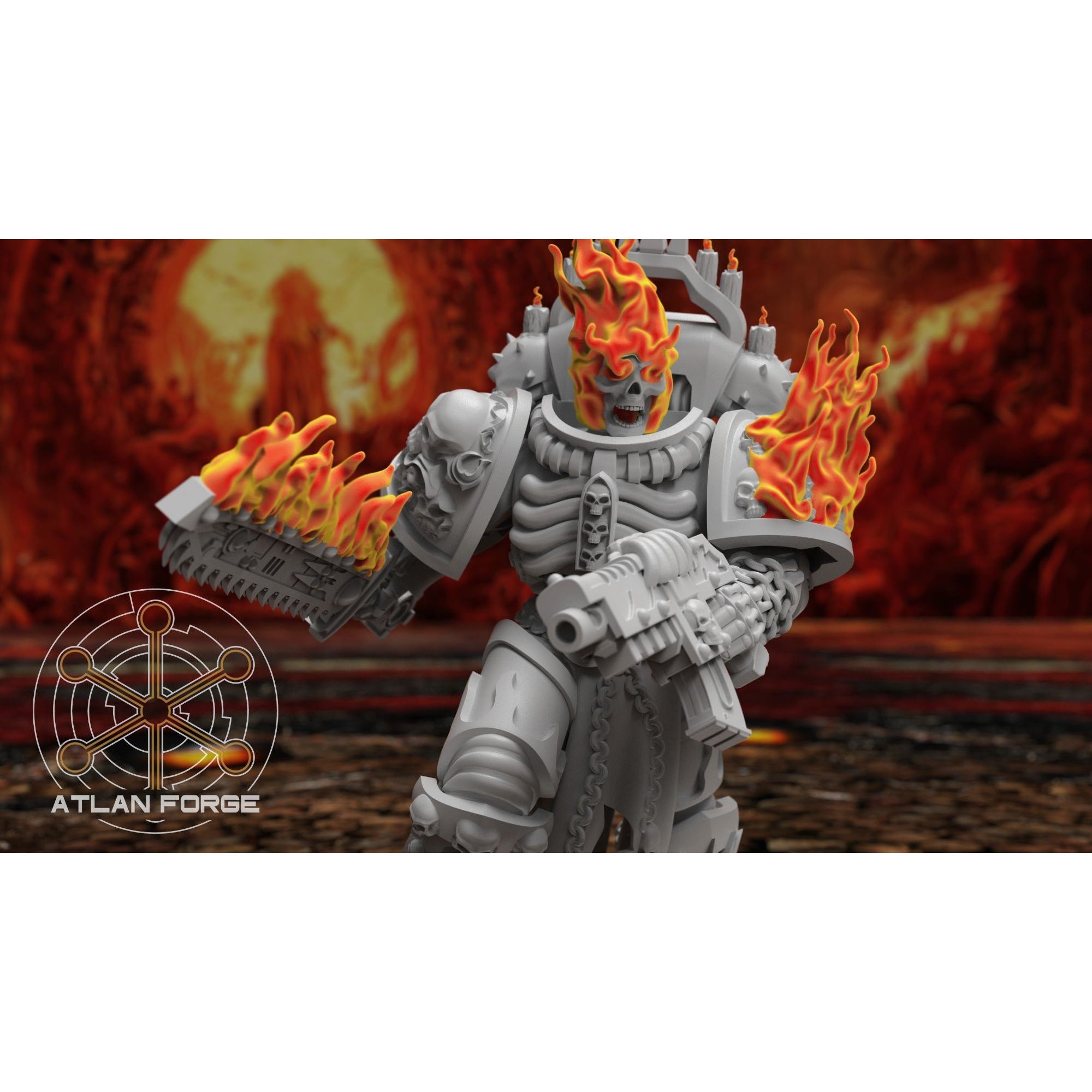 Hades Burning Legion - 5 Model Modular Unit 3d Printed Miniature