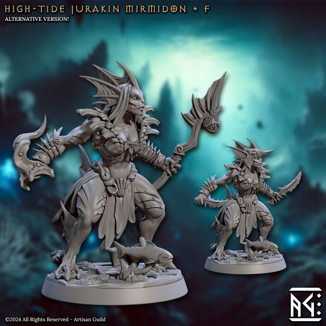 High-Tide Jurakin - Mirmidons of the Death-Tide - 3d Printed Miniature sculpted by Artisan Guild