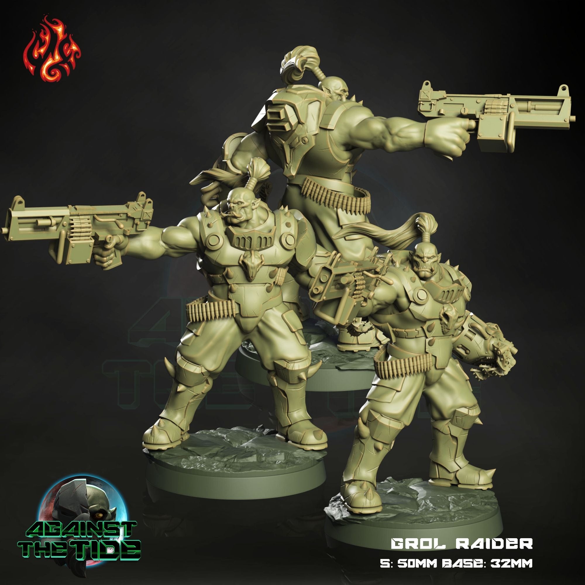Grol Raiders - 3d Printed Miniature by Crippled God Foundry