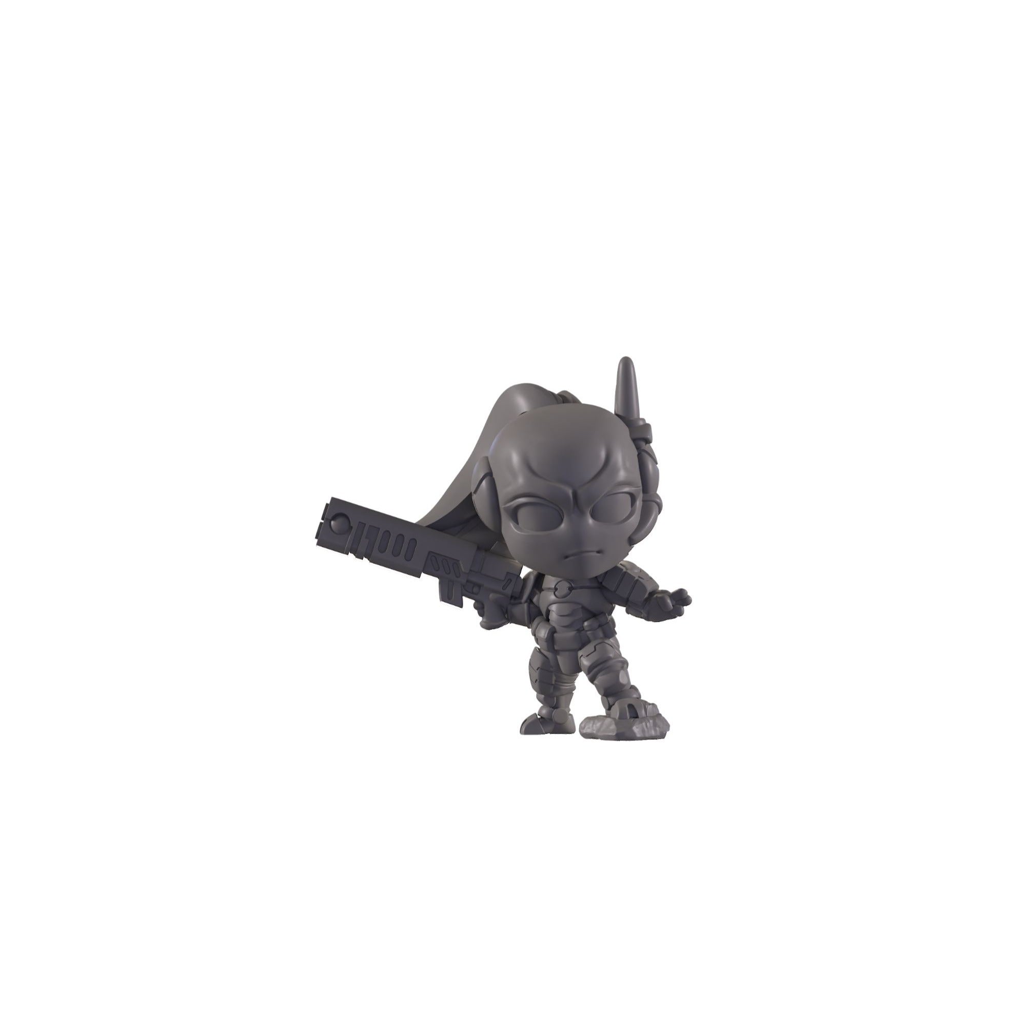 Dish warriors and anger suits - 3d Printed Grimdark Cuteness Chibi Miniature