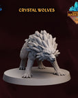 Crystal Wolves - 3d Printed Miniature Sculpted by Wishgate Studios