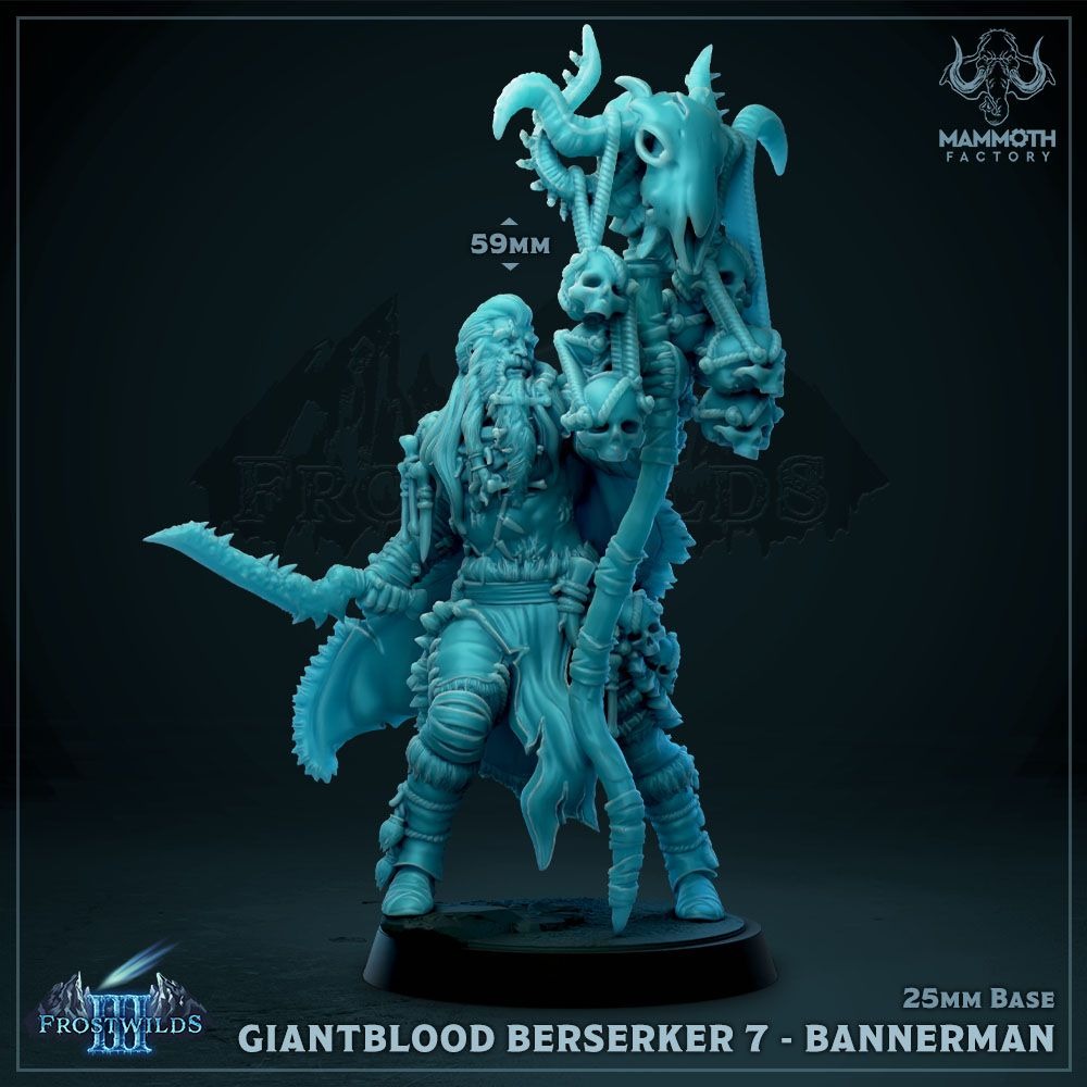 Giantblood Berserker - 3d Printed Miniature Sculpted by Mammoth Factory