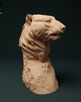 Polar Bear Bust - 3d Printed Scale Miniature by Animal Den