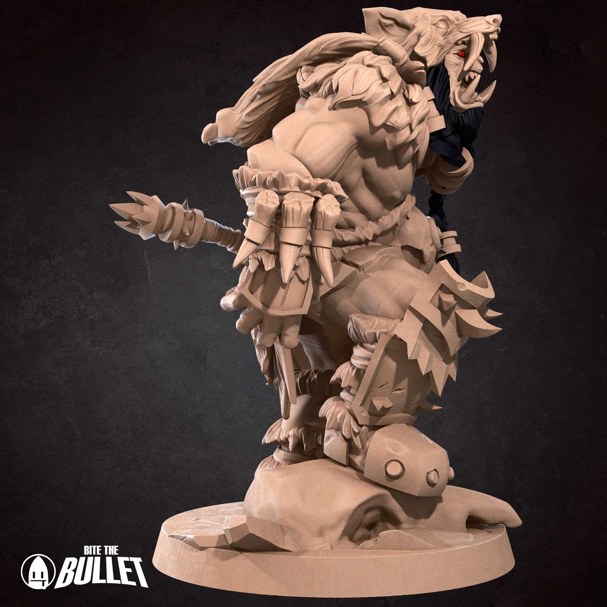 Orc Barbarian - 3d Printed Miniature by Bite the Bullet