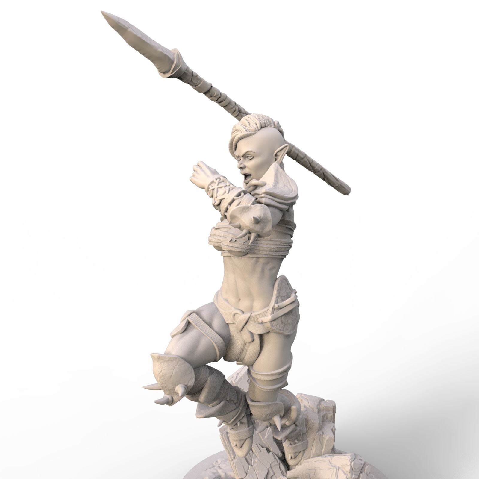 Drakara, the Spear Maiden - 3d Printed Miniature Sculpted by RKS3D