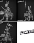 Rabbit Badger Riders - 3d Printed Miniature by Goon Master Games