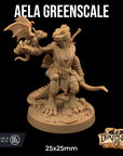 Aela Greenscale - 3d Printed Miniature by Dragon Trappers Lodge