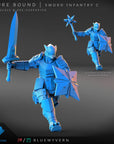 Sword Infantry - Azure Bound - 3d Printed Miniature by Blue Wyvern