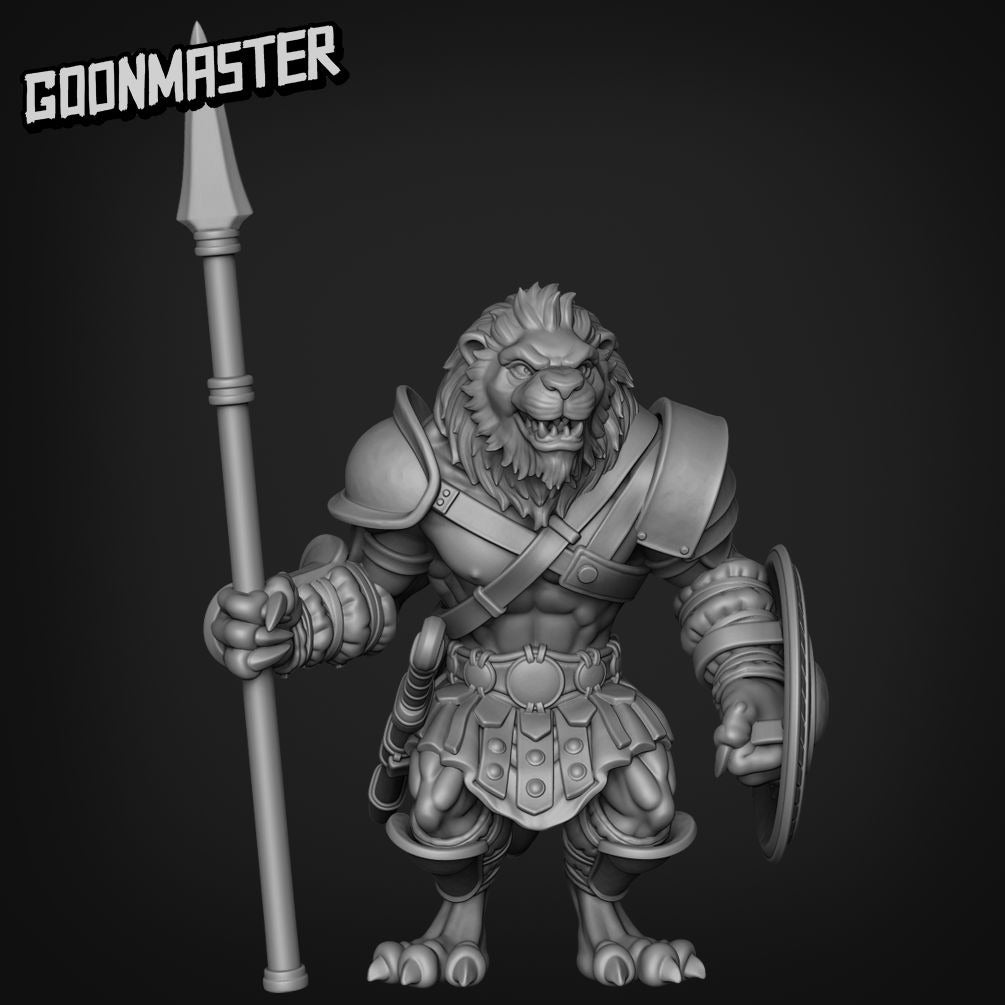 Lion Warriors / Gladiators - 3d Printed Miniature by Goon Master Games