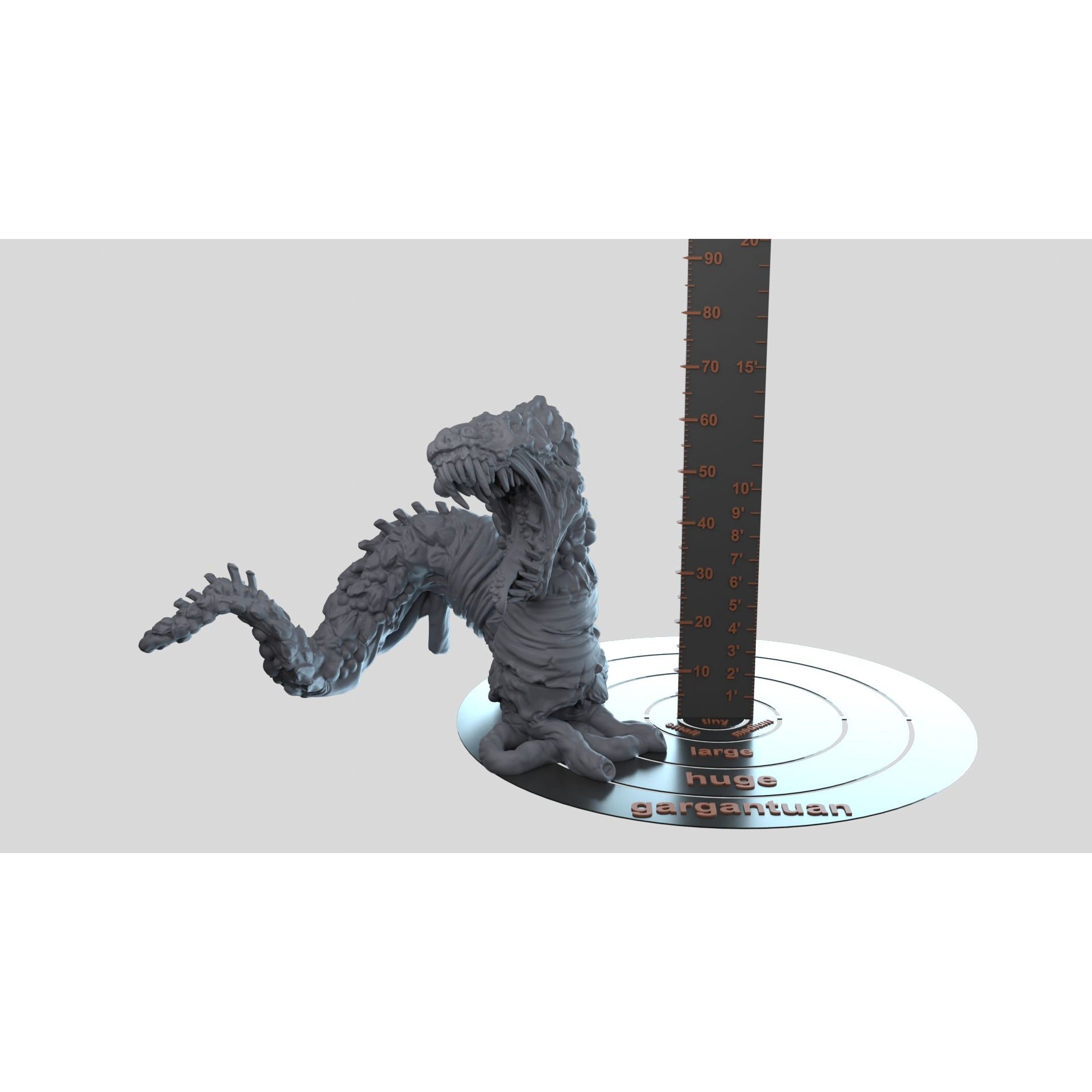 Undead Basilisk - 3d Printed Miniature by Printed Obsession