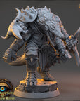 A detailed 3D model of a fantastical creature, possibly a dragon or serpent, with sharp teeth and claws, standing on a rock formation. The creature has a fierce expression and appears to be ready for battle or attack.