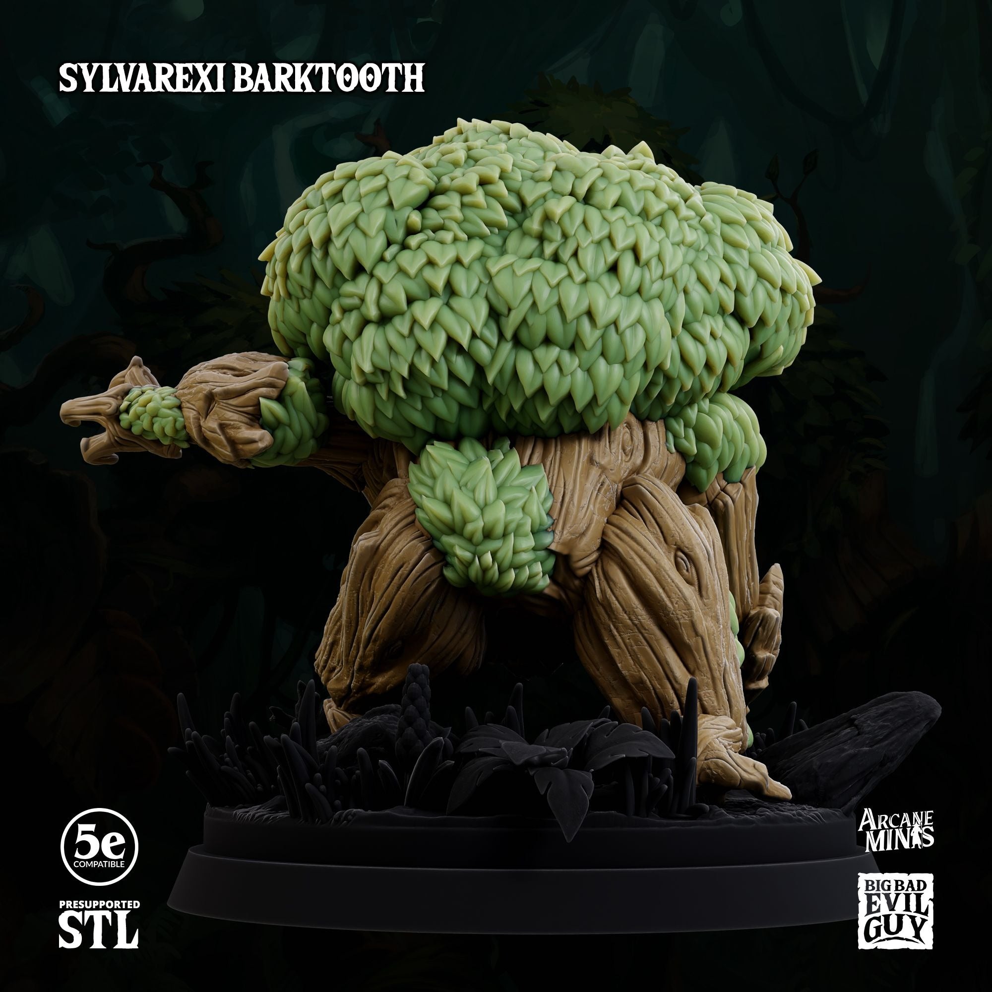 Sylvarexi Barktooth - 3d Printed Miniature Sculpted by Big Bad Evil Guys