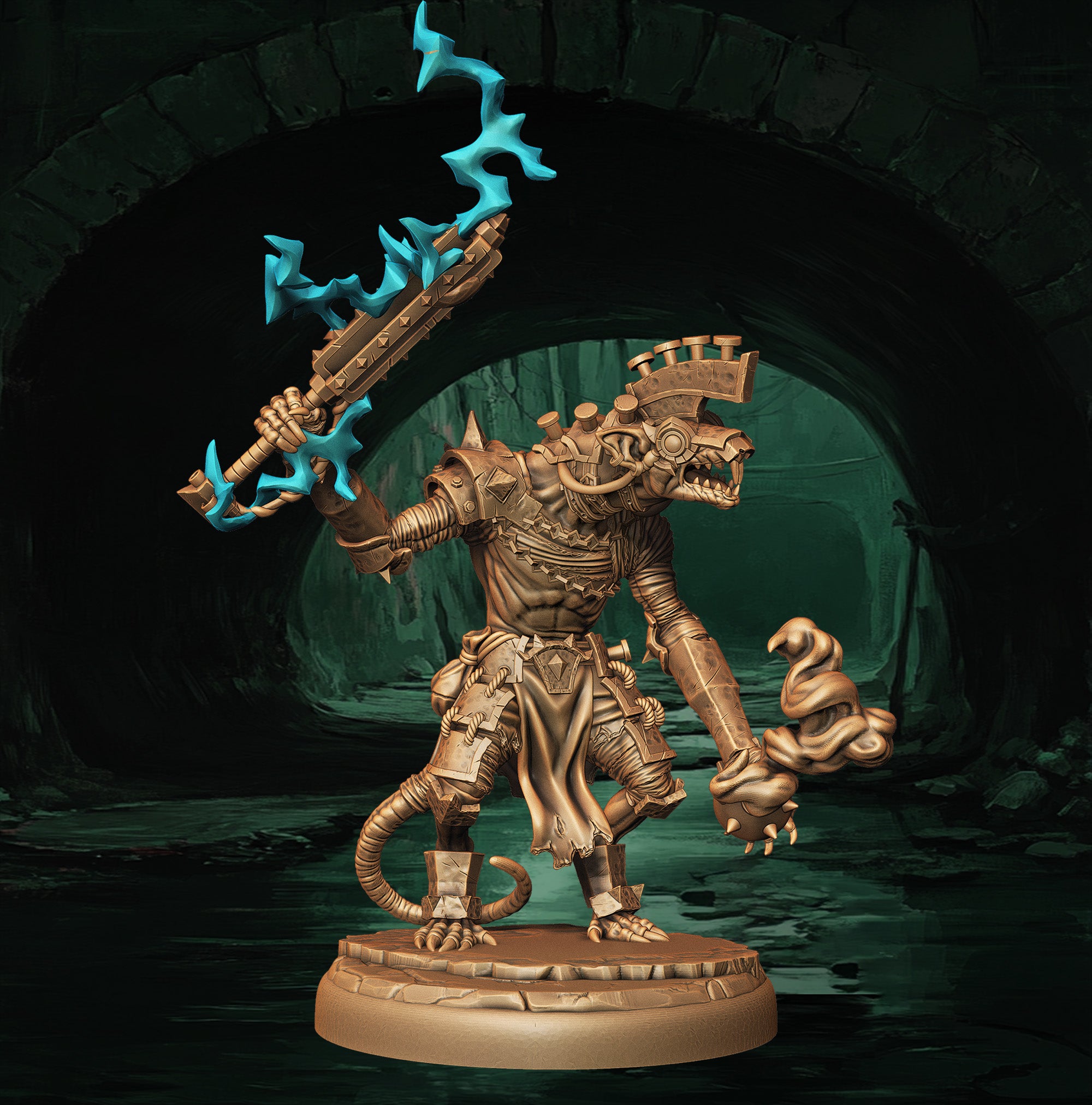 a statue of a man with a sword and a dog