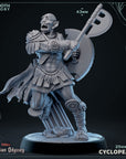 a statue of a knight with a sword and shield