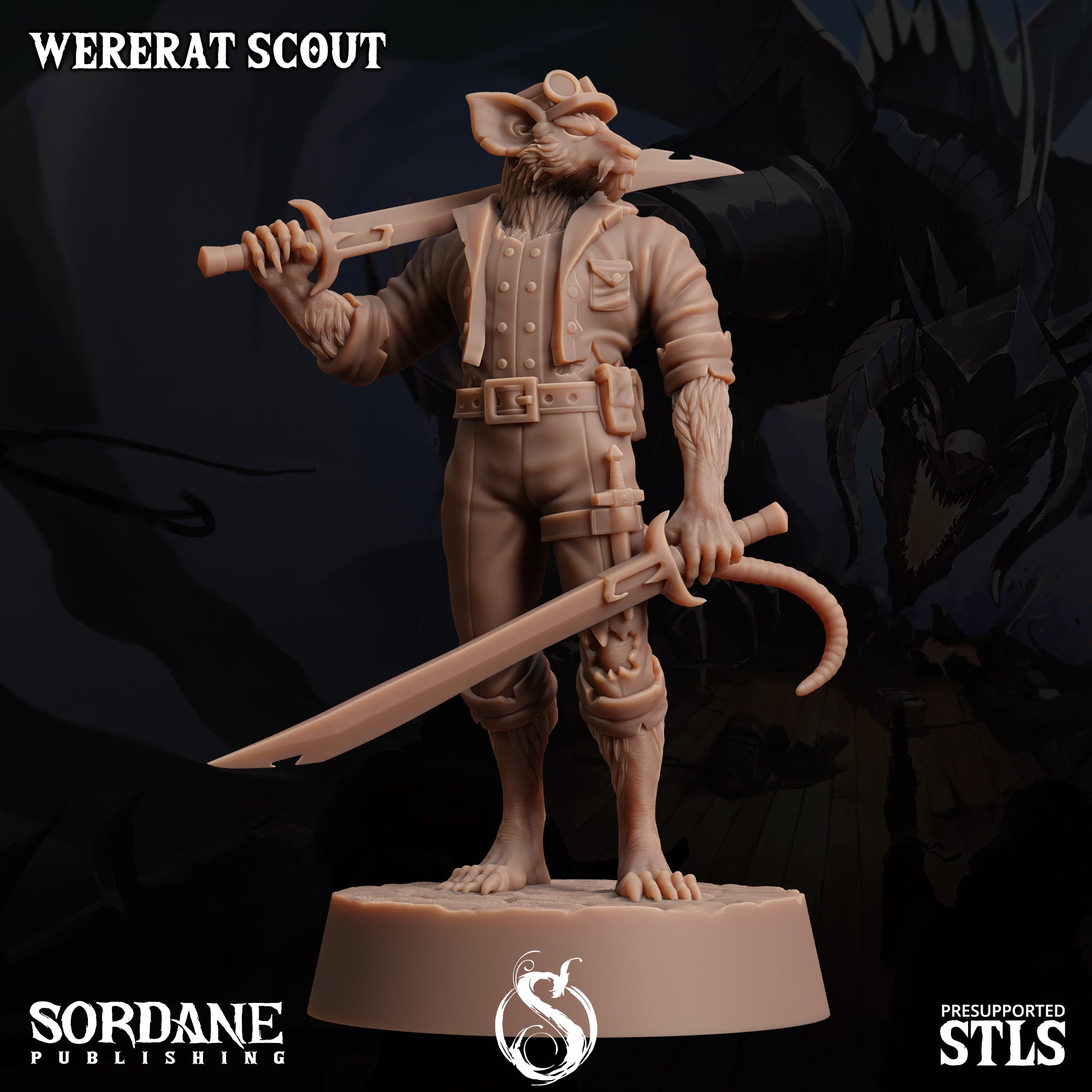 a statue of a mouse holding a sword