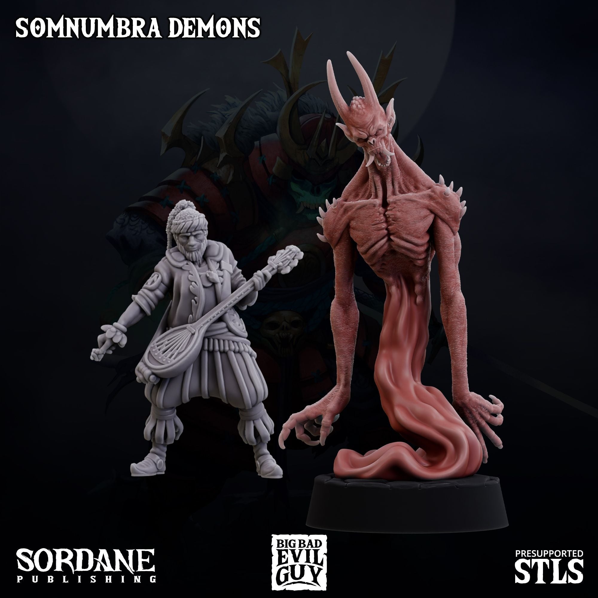 Somnumbra Demon- 3d Printed Miniature Sculpted by Big Bad Evil Guys