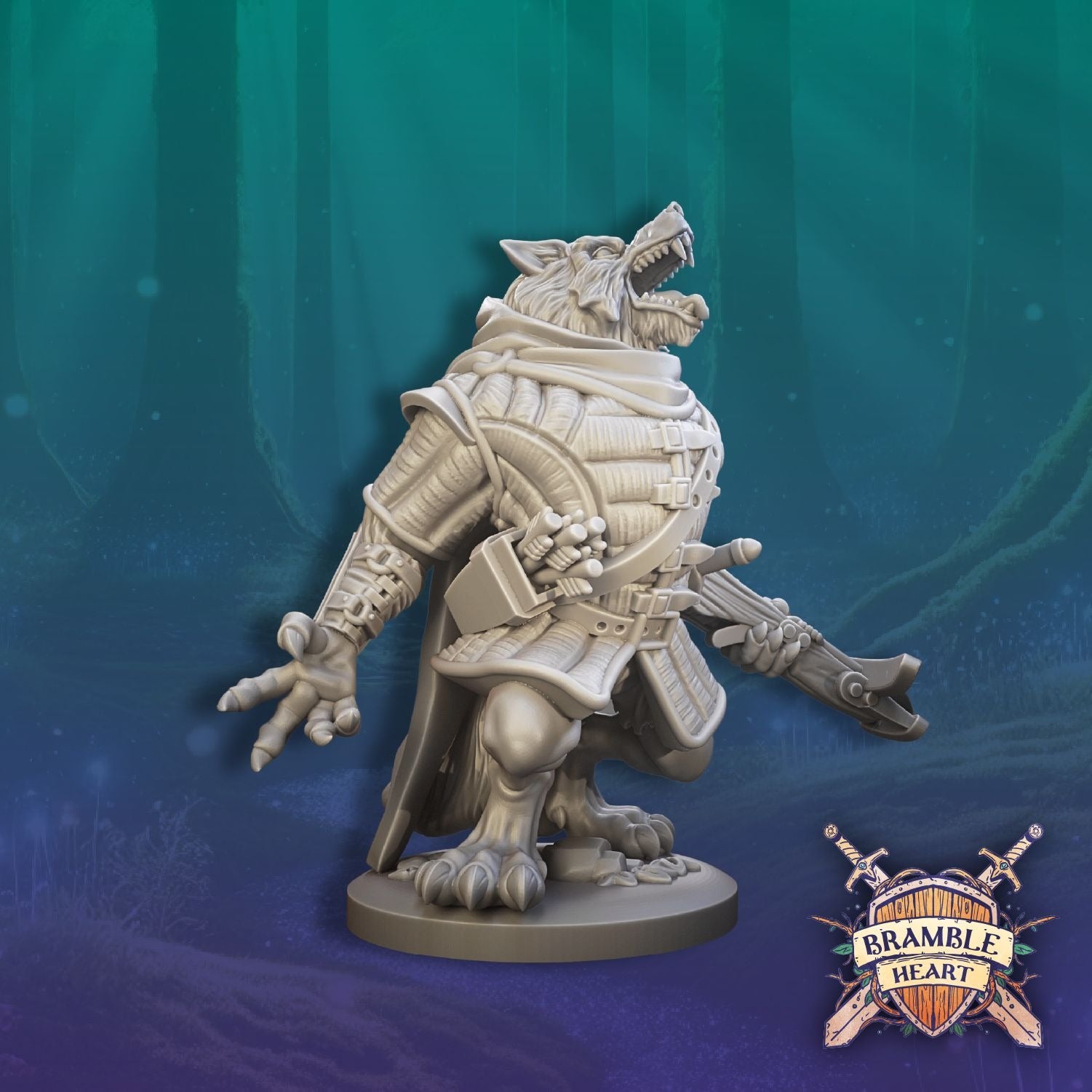 Dire Wolf Bandits - Brambleheart - 3d Printed Miniature sculpted by Kraken Games Lab