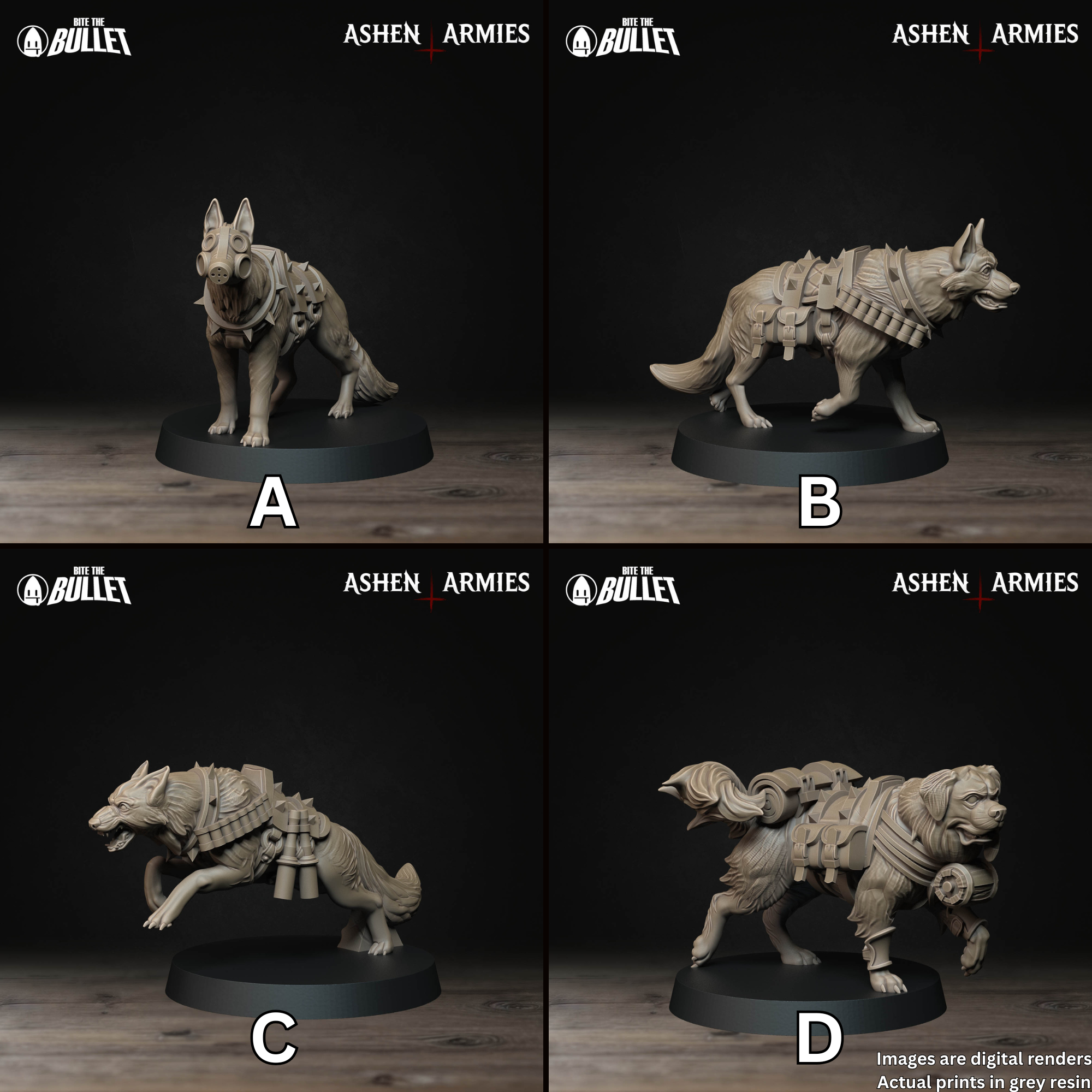 four pictures of a statue of a rhinoceros