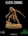 Elven Rogue Zombie - 3d Printed Miniature by Dragon Trappers Lodge