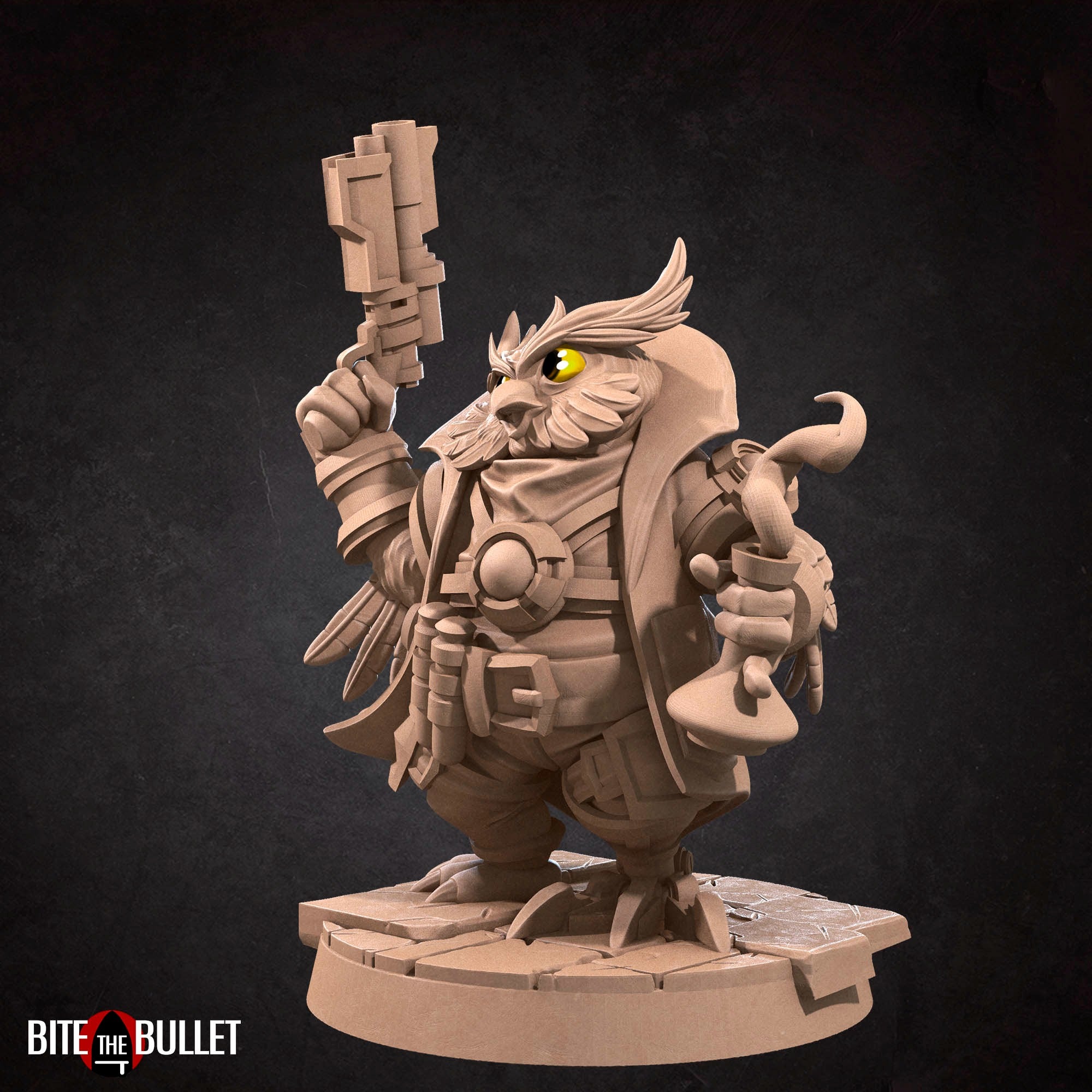 Owlfolk Artificer / Blacksmith - 3d Printed Miniature by Bite the Bullet