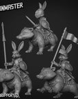 Rabbit Badger Riders - 3d Printed Miniature by Goon Master Games