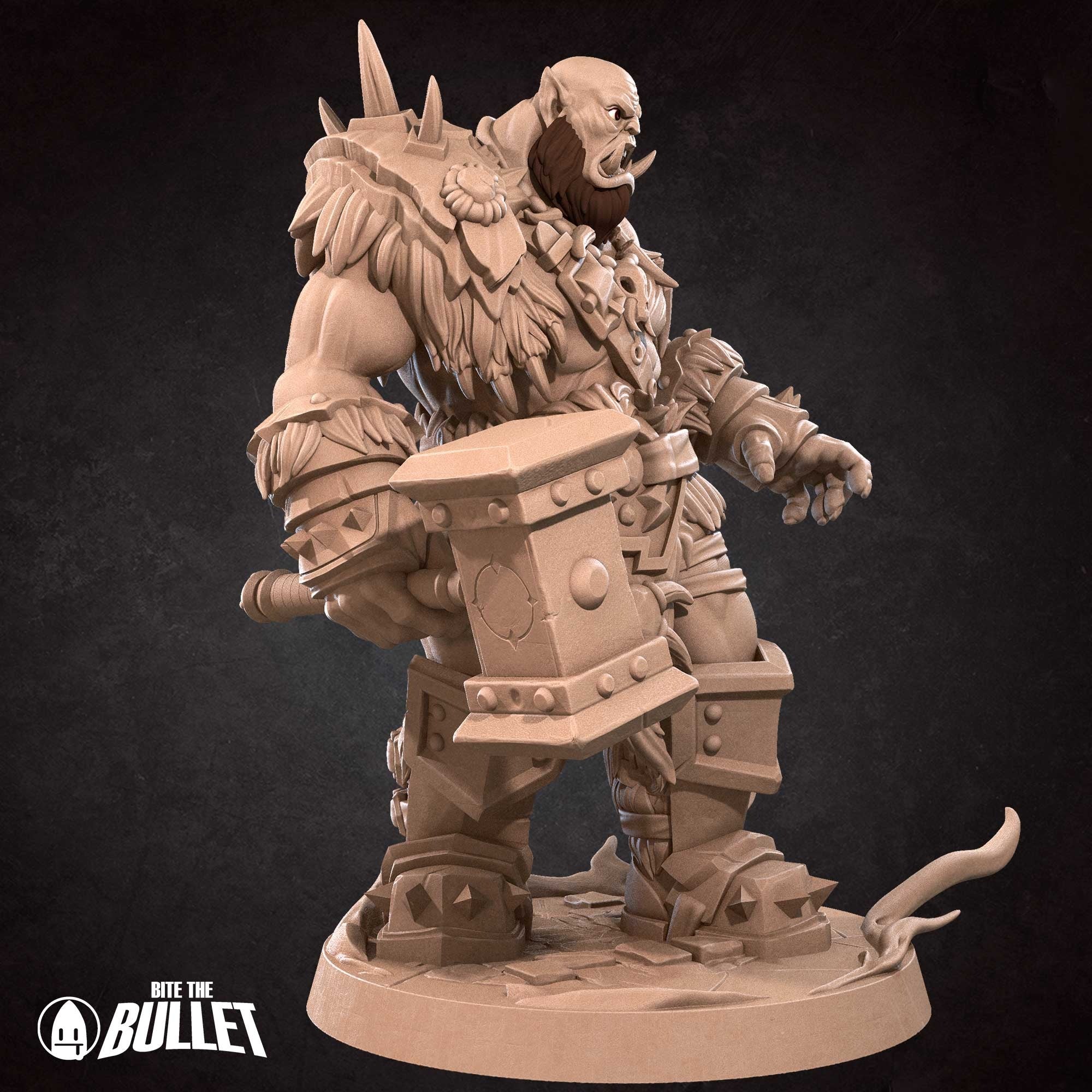 Orc Warchief - 3d Printed Miniature by Bite the Bullet