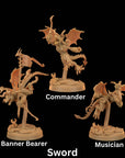 Fiendish Kobold Command Group, Fiends of Incandriox - 3d Printed Miniature by Dragon Trappers Lodge