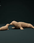 Grey Seal Female with Pup - 3d Printed 1:24 Scale Miniature by Animal Den